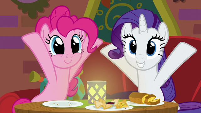 File:Rarity and Pinkie with her hooves up S6E12.png