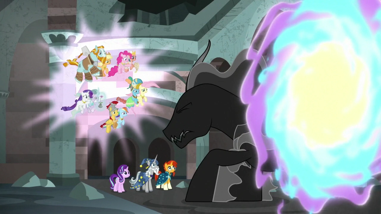 Image - Mane Six, Pillars, and struggling Pony of Shadows 
