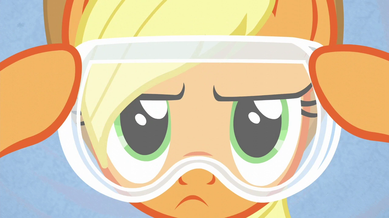 Image Applejack putting on safety goggles S6E10.png My Little Pony
