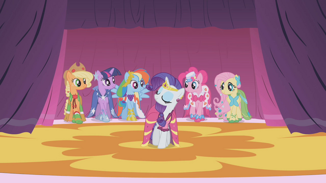 File:Main 6 ponies showing off in the better dresses S1E14.png