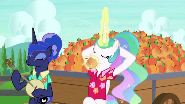 File:Princess Celestia eating a peach S9E13.png