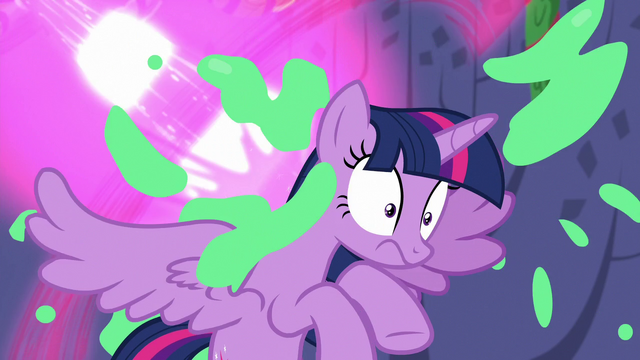 File:Shining Armor blasts pudding behind Twilight MLPBGE.png