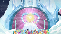 Crowd cheering for Flurry Heart S6E2