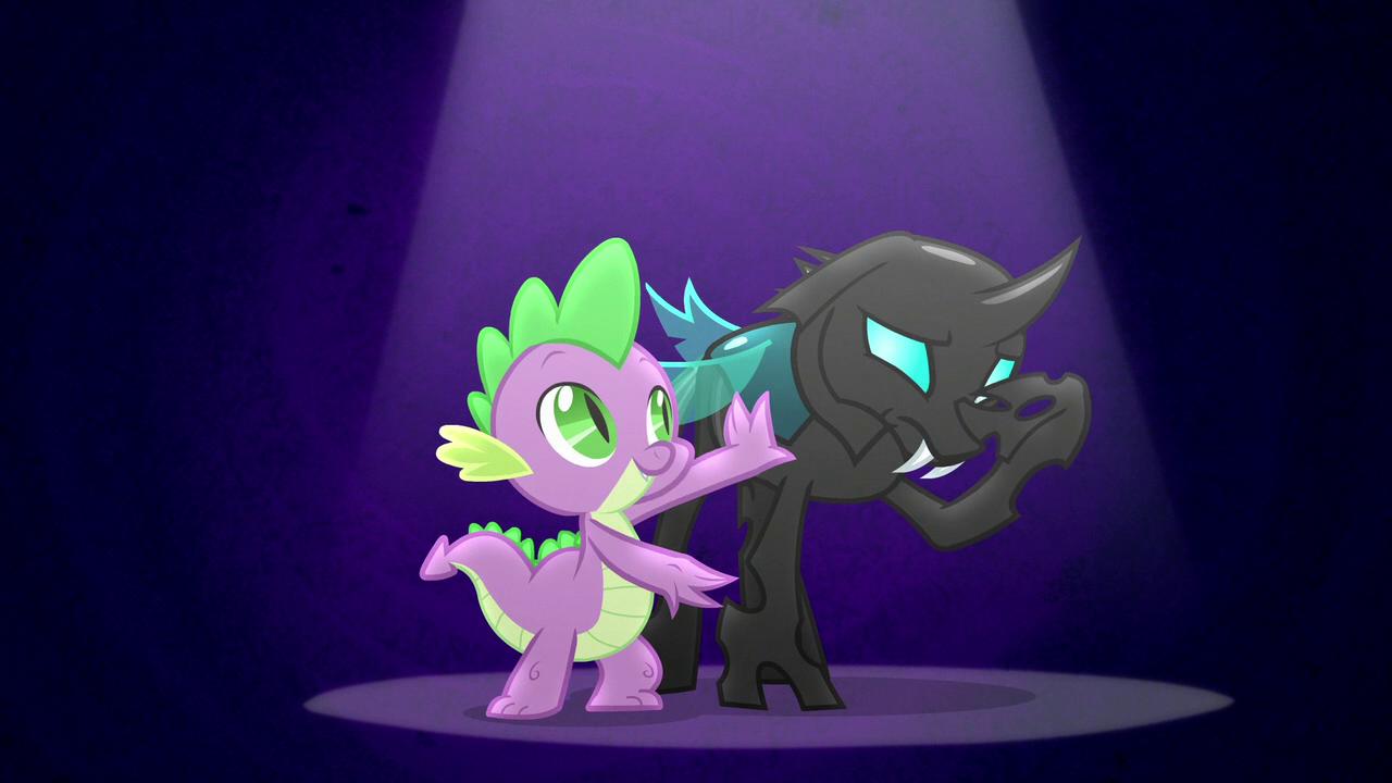 My Little Pony Spike And Thorax Image - Spike cheering up Thorax S6E16.png | My Little Pony Friendship