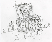 Applejack in the Garden Sketch