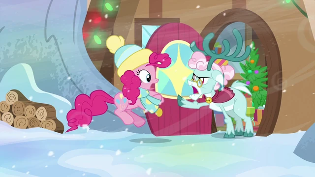 File:Aurora opens the door for Pinkie Pie MLPBGE.png