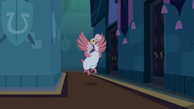 File:Alarm goose flying down the corridor S9E17.png
