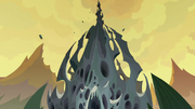 Bottom-to-top angle of changeling hive exterior S6E25