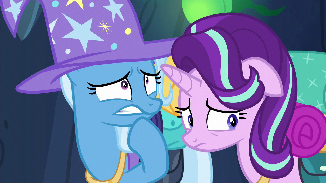 Image - Trixie and Starlight worried about Discord S6E26.png My 