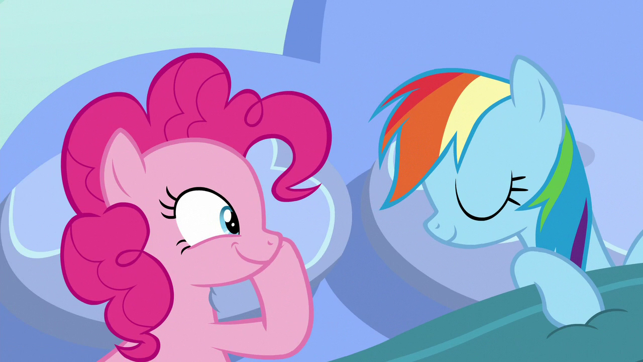 Image - Pinkie Pie watching Rainbow Dash sleep S7E23.png ...