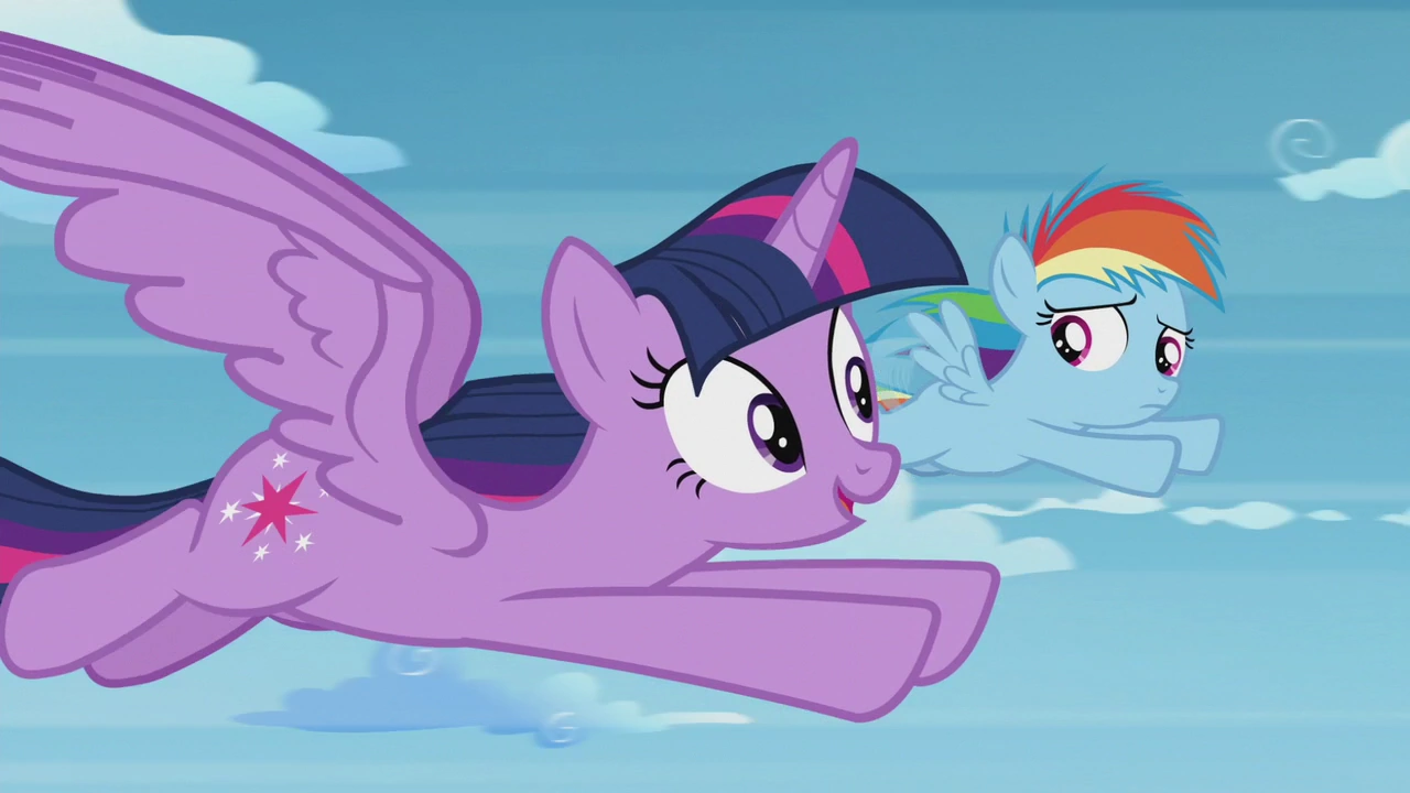 Image - Twilight flying alongside Rainbow Dash S5E25.png | My Little