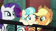 Applejack and Rarity cheer up Coco S5E16