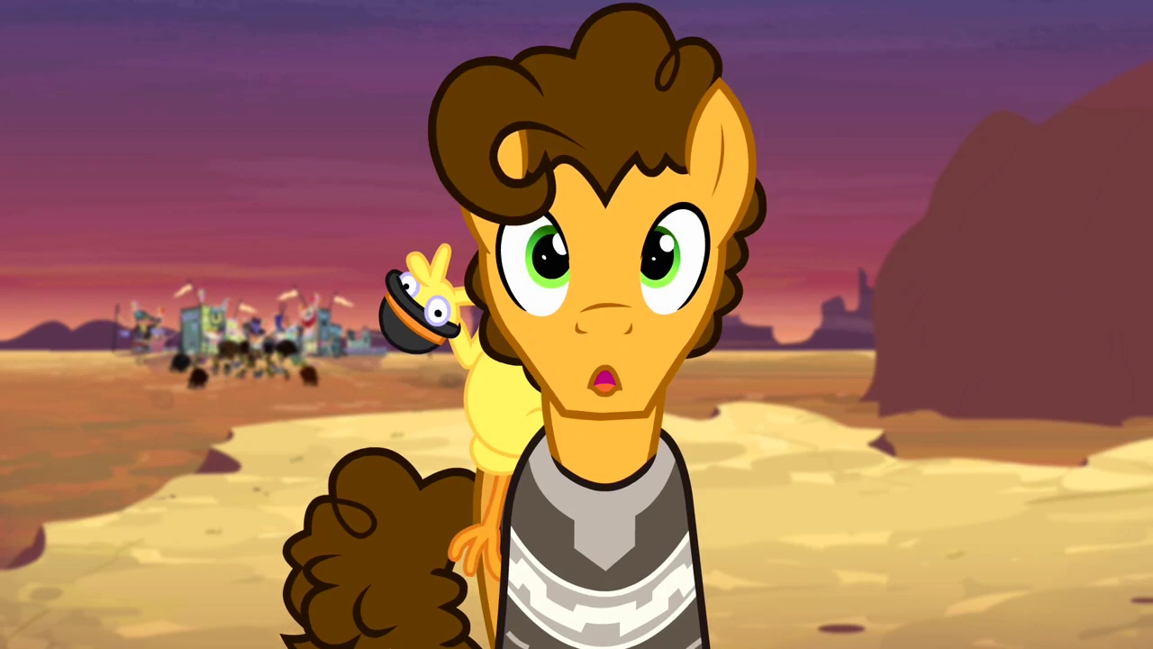 Image Cheese Sandwich's hat flies off S4E12.png My Little Pony