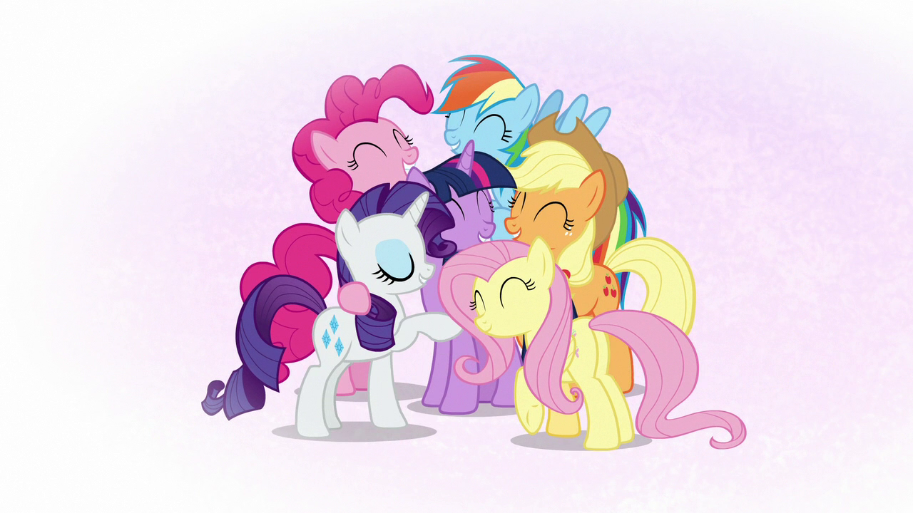 Image - Mane Six group hug in Twilight's mind S7E2.png | My Little Pony