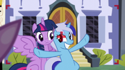 Minuette about to take a photo with Twilight S5E12