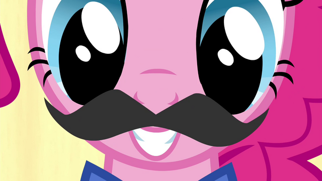 File:Pinkie Pie putting on a mustache S4E22.png
