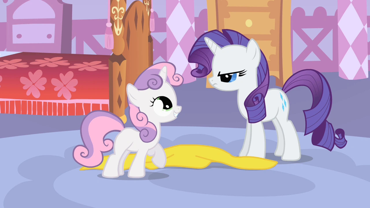 Image - Smiling Sweetie Belle and angry Rarity S1E17.png | My Little