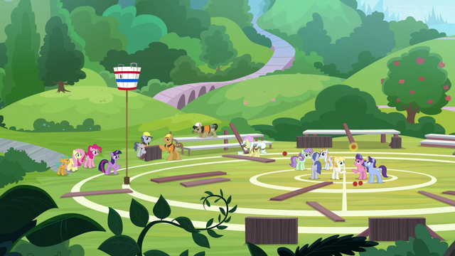 File:Wide view of the school buckball field S9E15.png