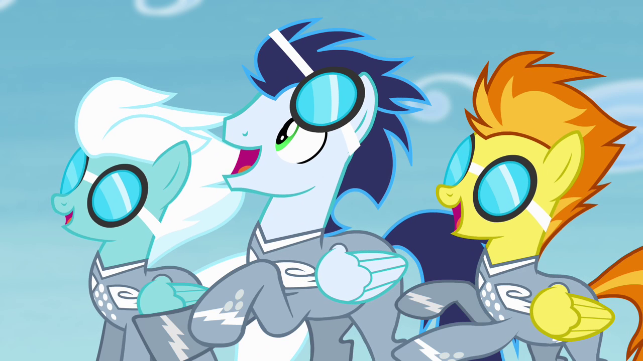 Image Wonderbolts  cheering for Ponyville S4E10 png My 