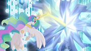 Princess Celestia using magic on tree S4E02