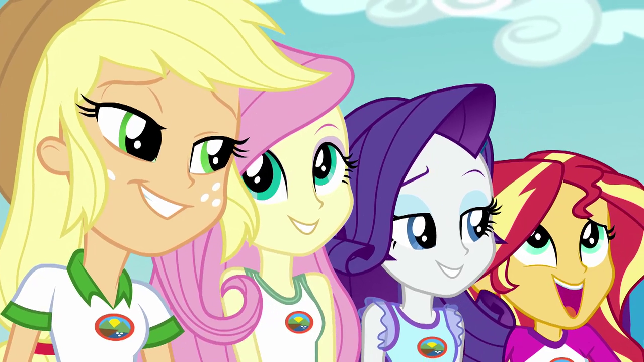 Image Applejack and Fluttershy smile at each other EG4