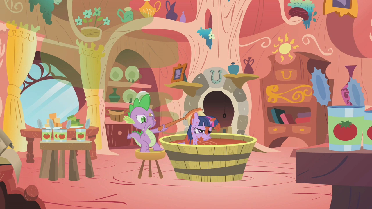 Image - Twilight in a tub of tomato juice S1E11.png | My Little Pony