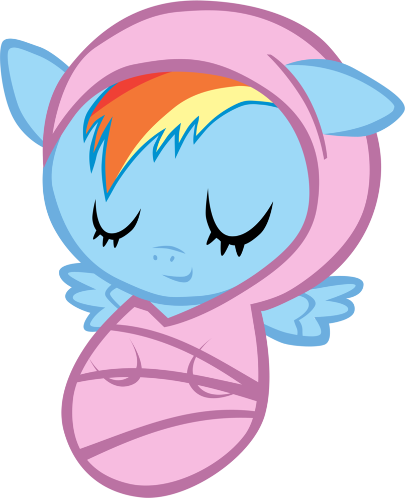 Newborn Rainbow Dash asleep by atnezau