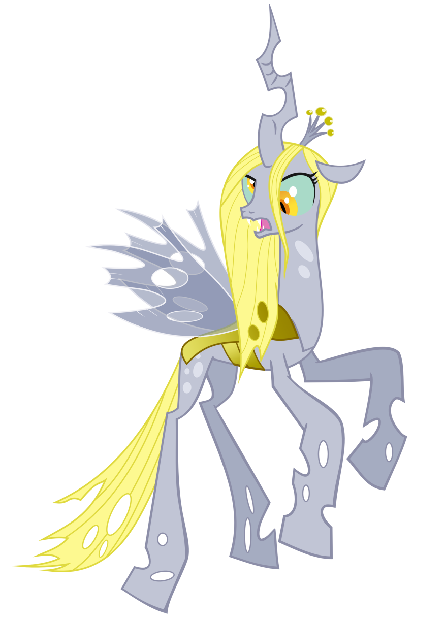 Queen Chrysalis recolor with Derpy by artist voodoo tiki