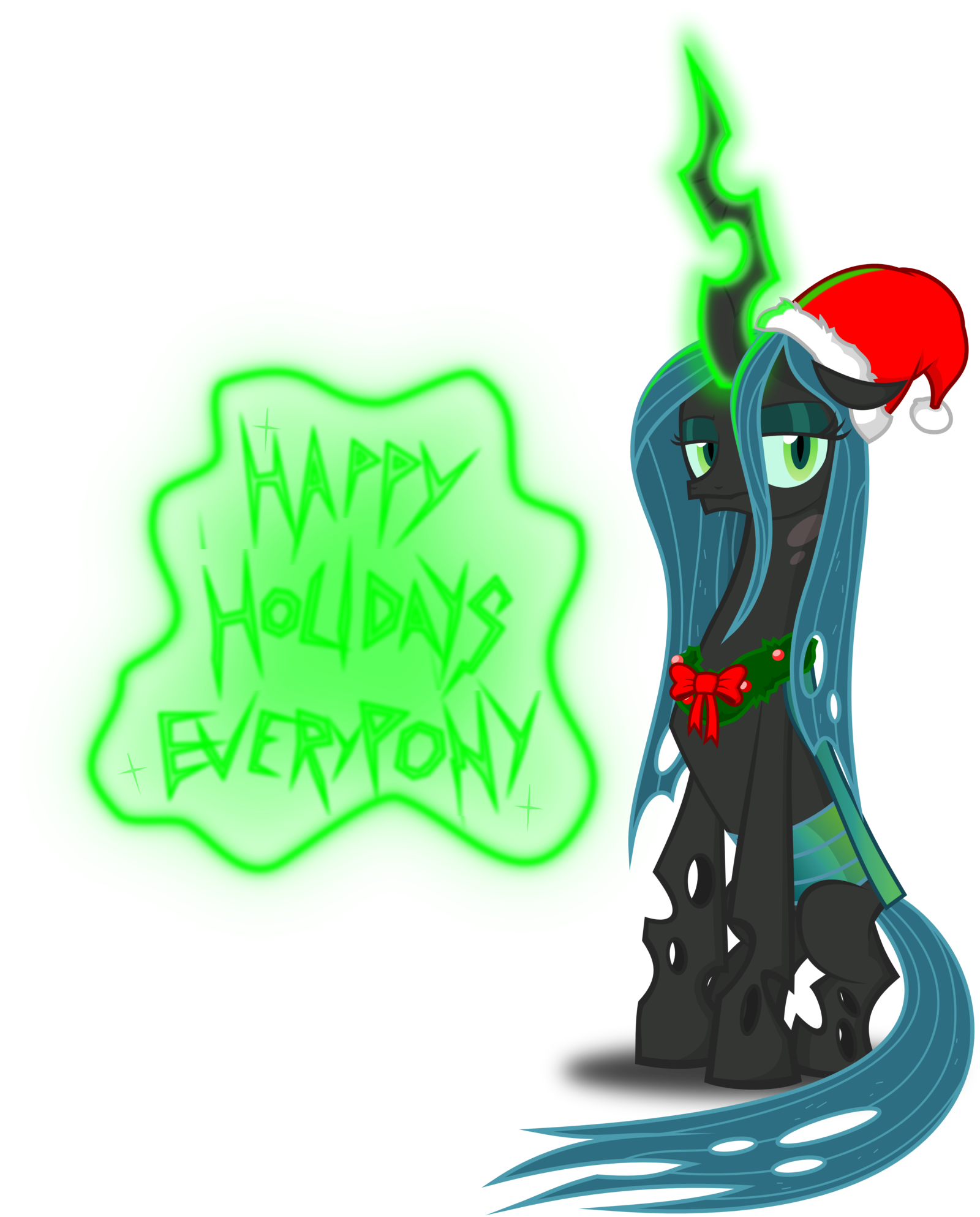 Queen Chrysalis Christmas pony by artist zimvader42