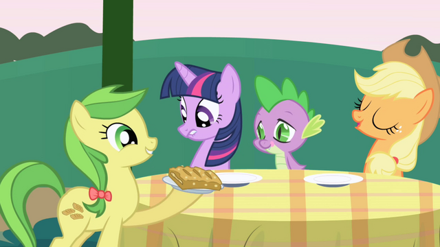 파일:Apple Fritter places food on the table S1E01.png