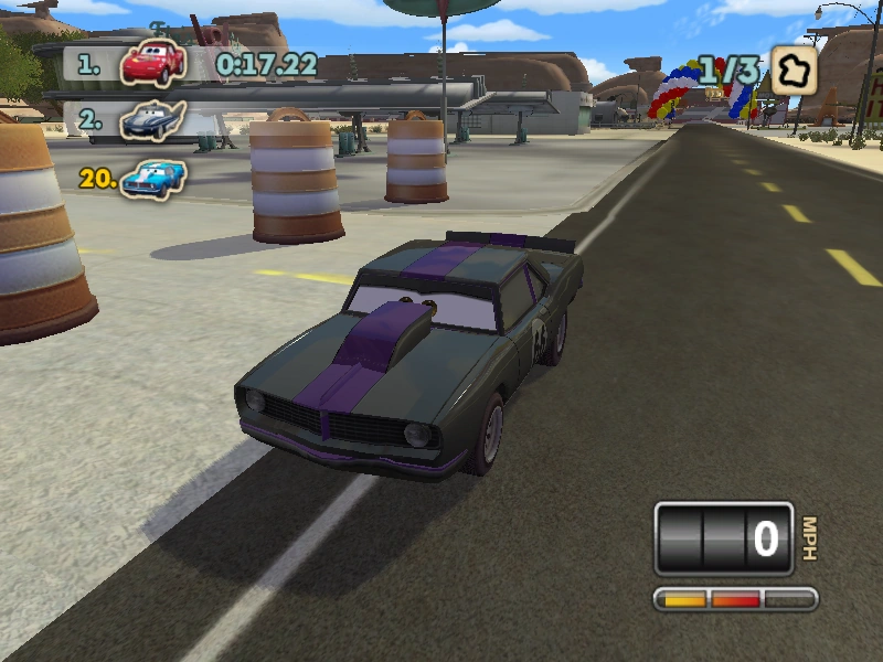 Image Lenny's black with purple stripe paintjob.png Cars Video Game