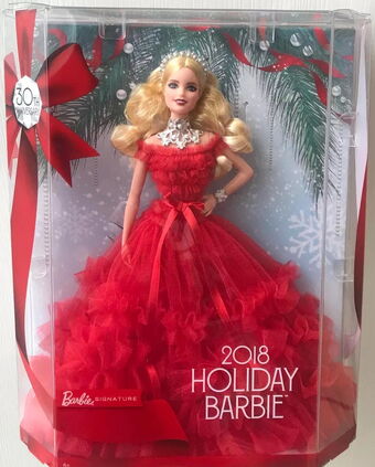 blonde holiday barbie 2018
