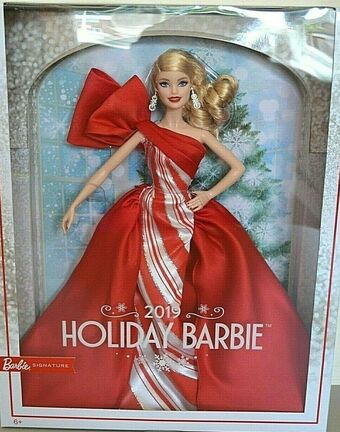 NEW Barbie Christmas Holiday 2019 Doll Red White Gown Model Muse Dress Clothing