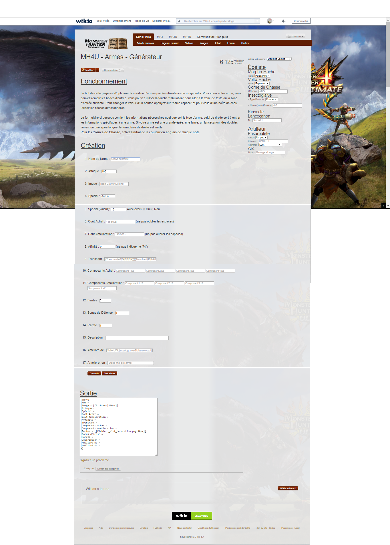 Blog utilisateur:Houmgaor/Le Générateur d'armes automatique | Wiki L'encyclopédie Moga | FANDOM powered by Wikia