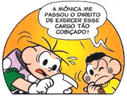 Xaveco mostra o contrato de dono da rua para Cebola e Cascão