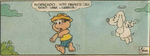 O Fido, agora um fantasminha, lambe o Chico em 'O Velho Cão', de Mônica N38 (Globo)