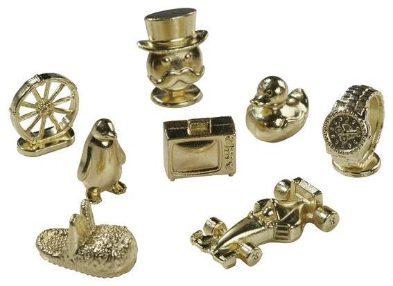 Monopoly Complete Set Of 6 Here /& Now Metal Playing Pieces Tokens Counters