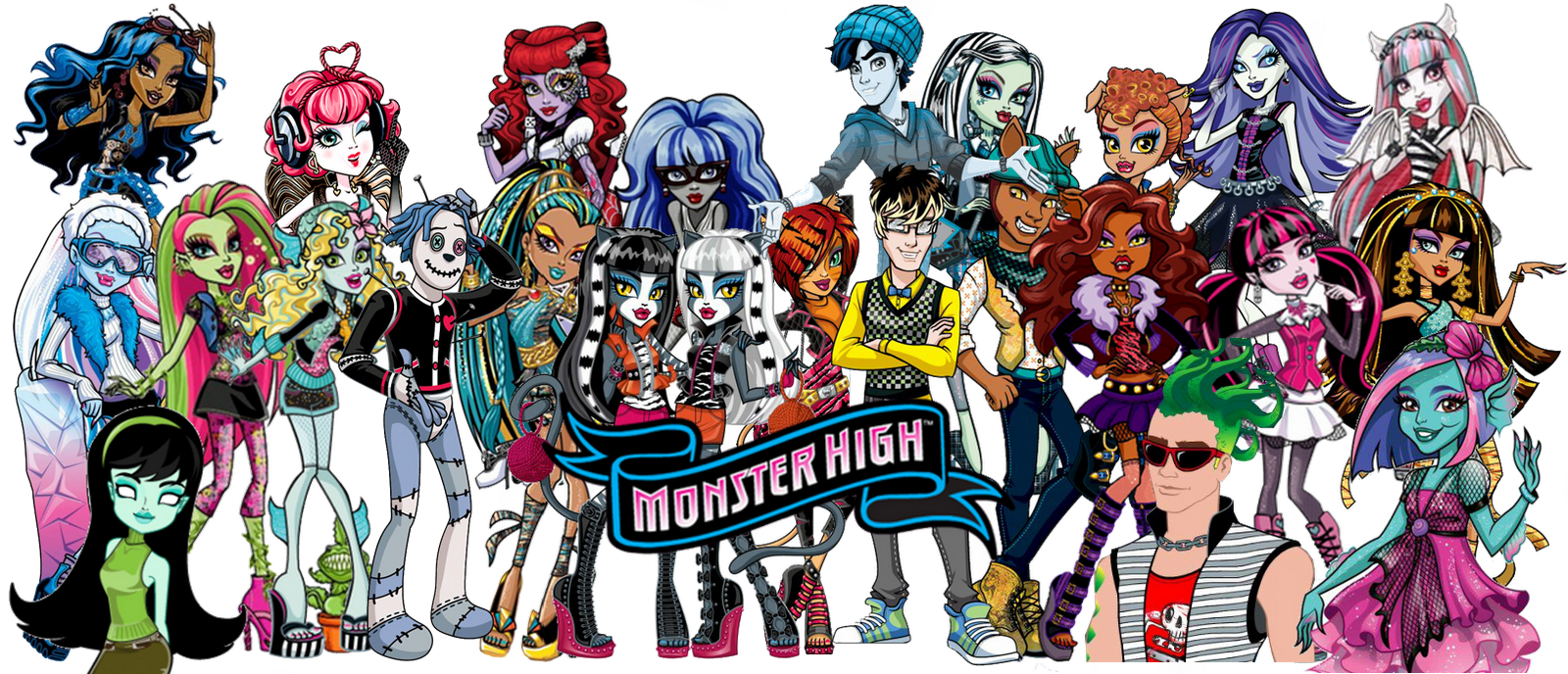 Монстр хай много. Монстр Хай герои. Школа монстров Хай персонажи. Monster High второстепенные персонажи. Главные герои монстр Хай.