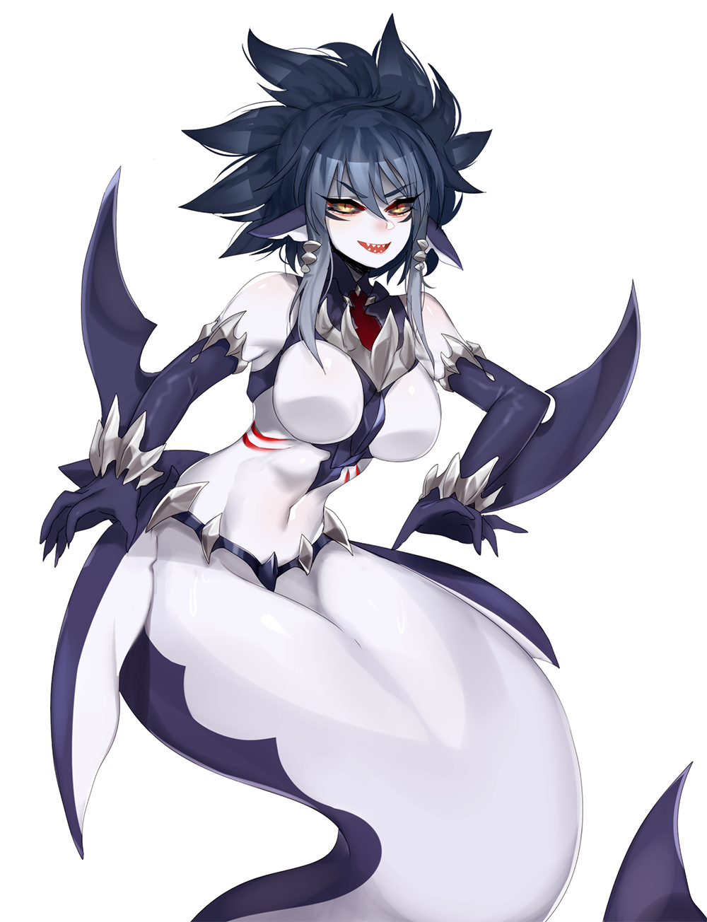 Monster encyclopedia. Меркула мамоно. Mershark MGE. Monster girl Encyclopedia Меркула. Аниме мамоно монстры.