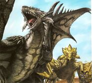 gold rathian statue