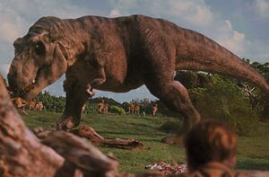 t rex eating