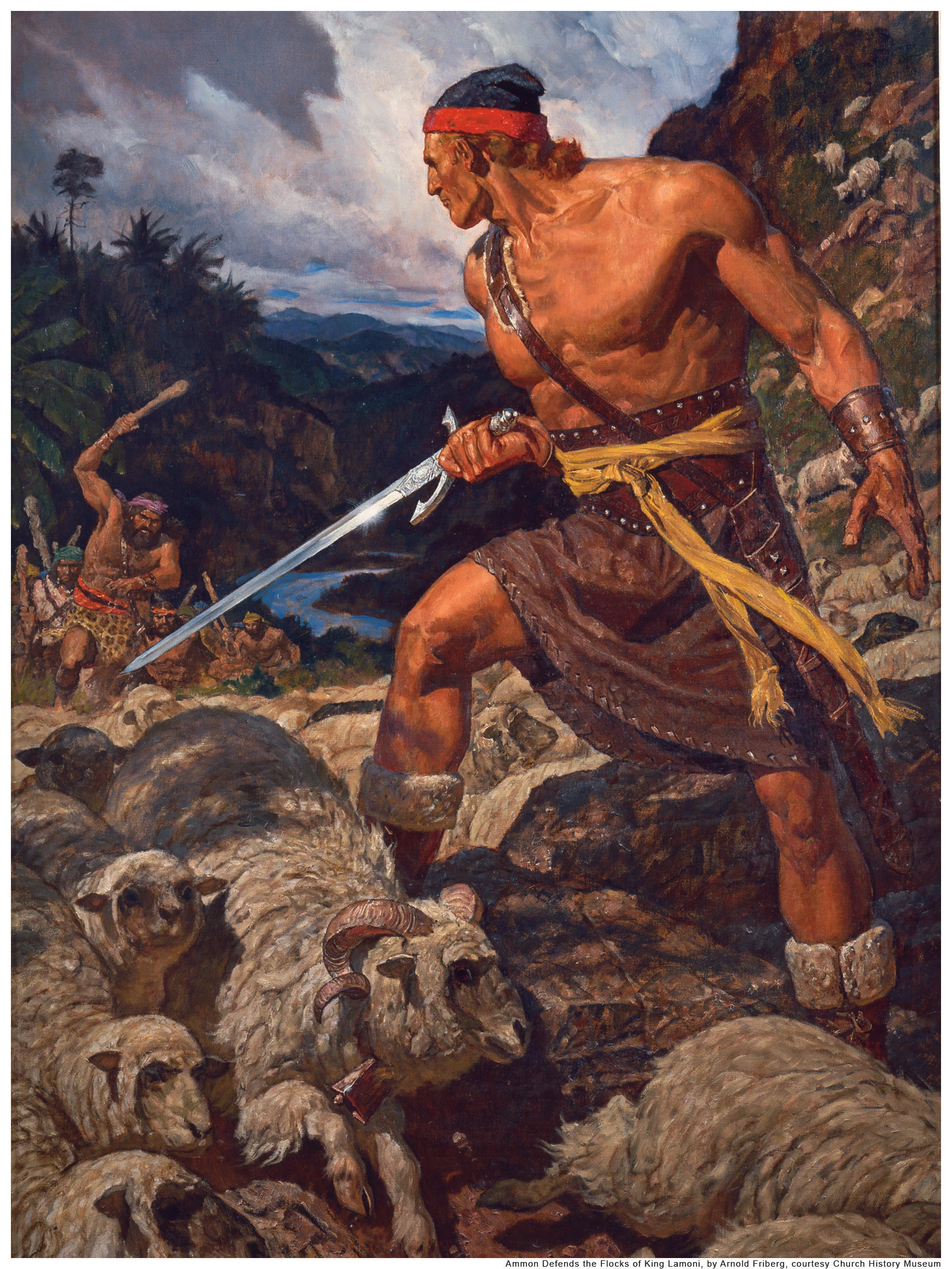 Mormon missionary tugging