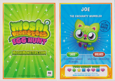 Egg Hunt trading card back and front