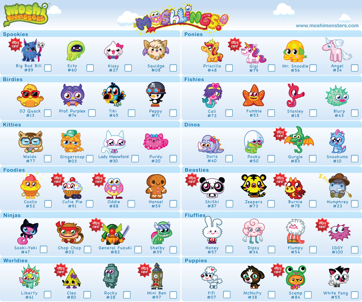 Moshi Monsters Wiki Moshlings - cleverempire