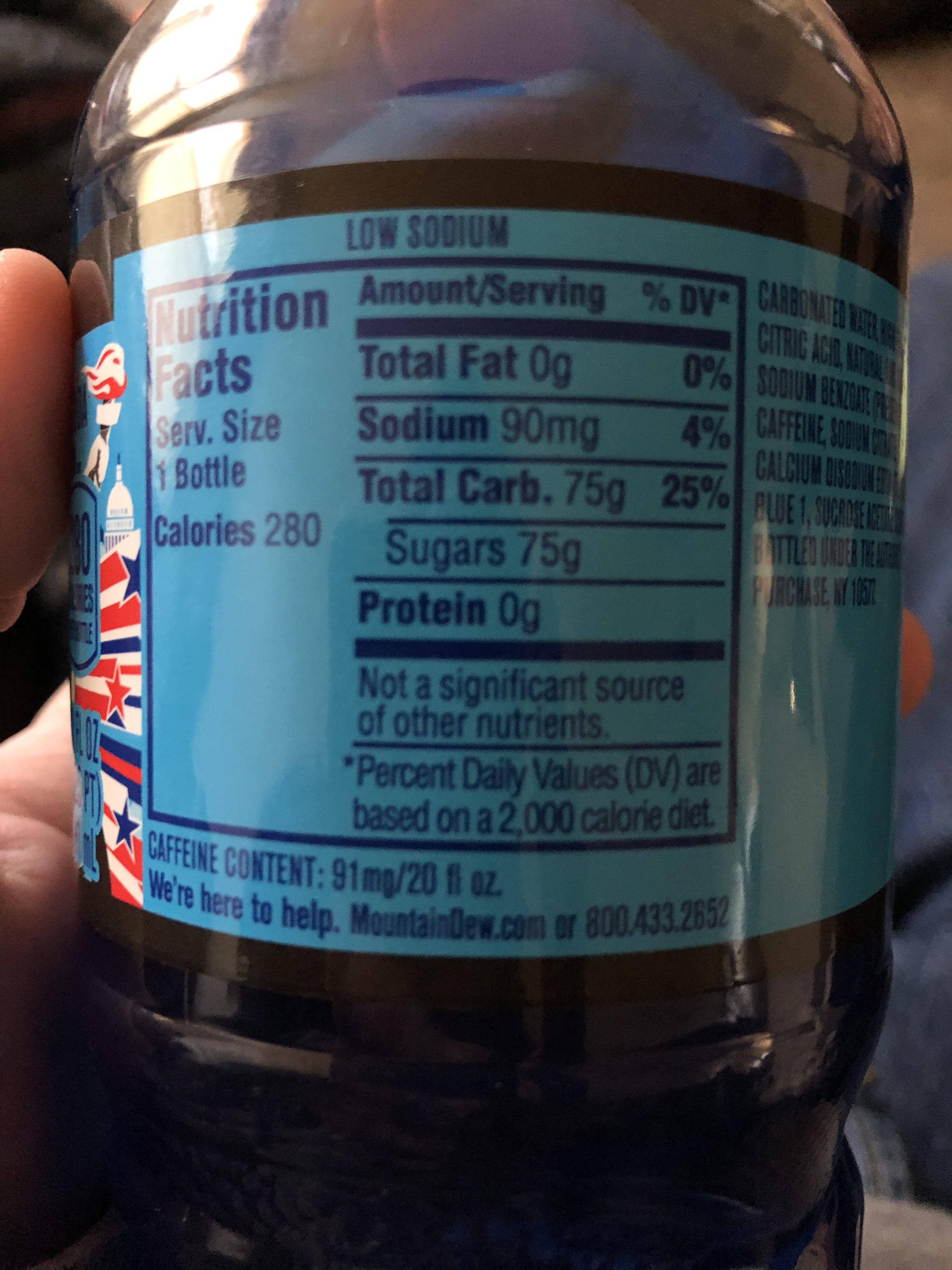 mountain dew nutrition facts mountain dew nutrition facts
