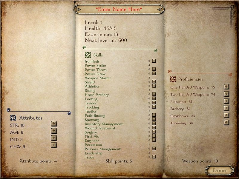 Mount And Blade Warband Max Stats