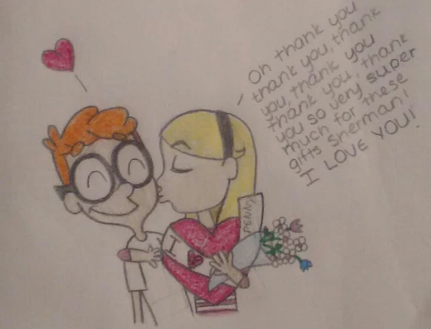 Mr Peabody And Sherman Penny And Sherman Kiss