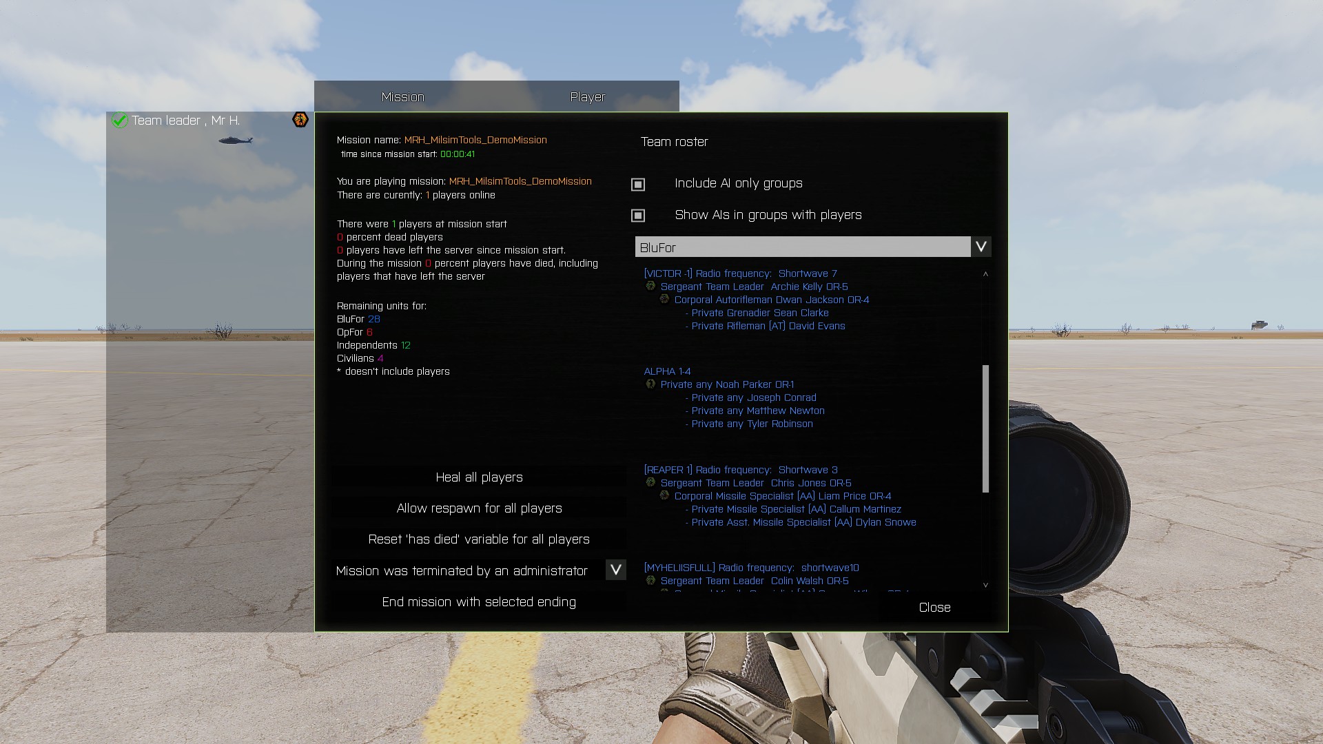 Arsenal Private Server Menu