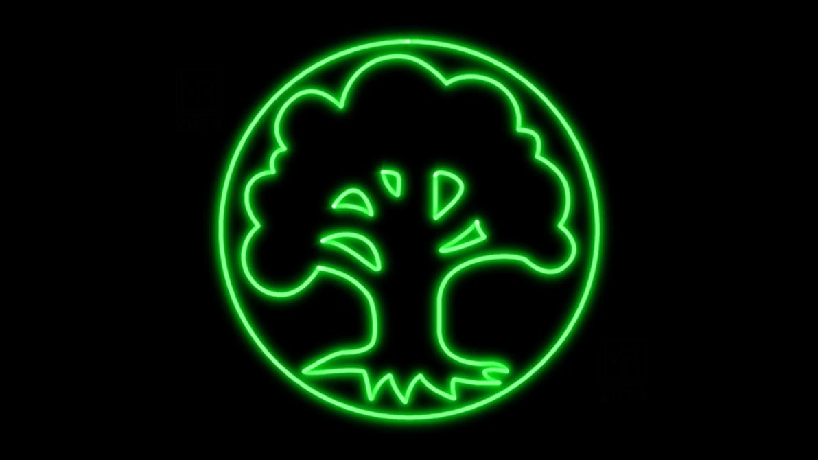 Image - Magic the gathering green mana symbol neon wp by ...