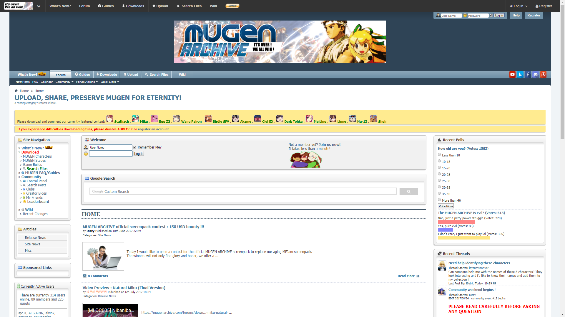 mugen archive cant download